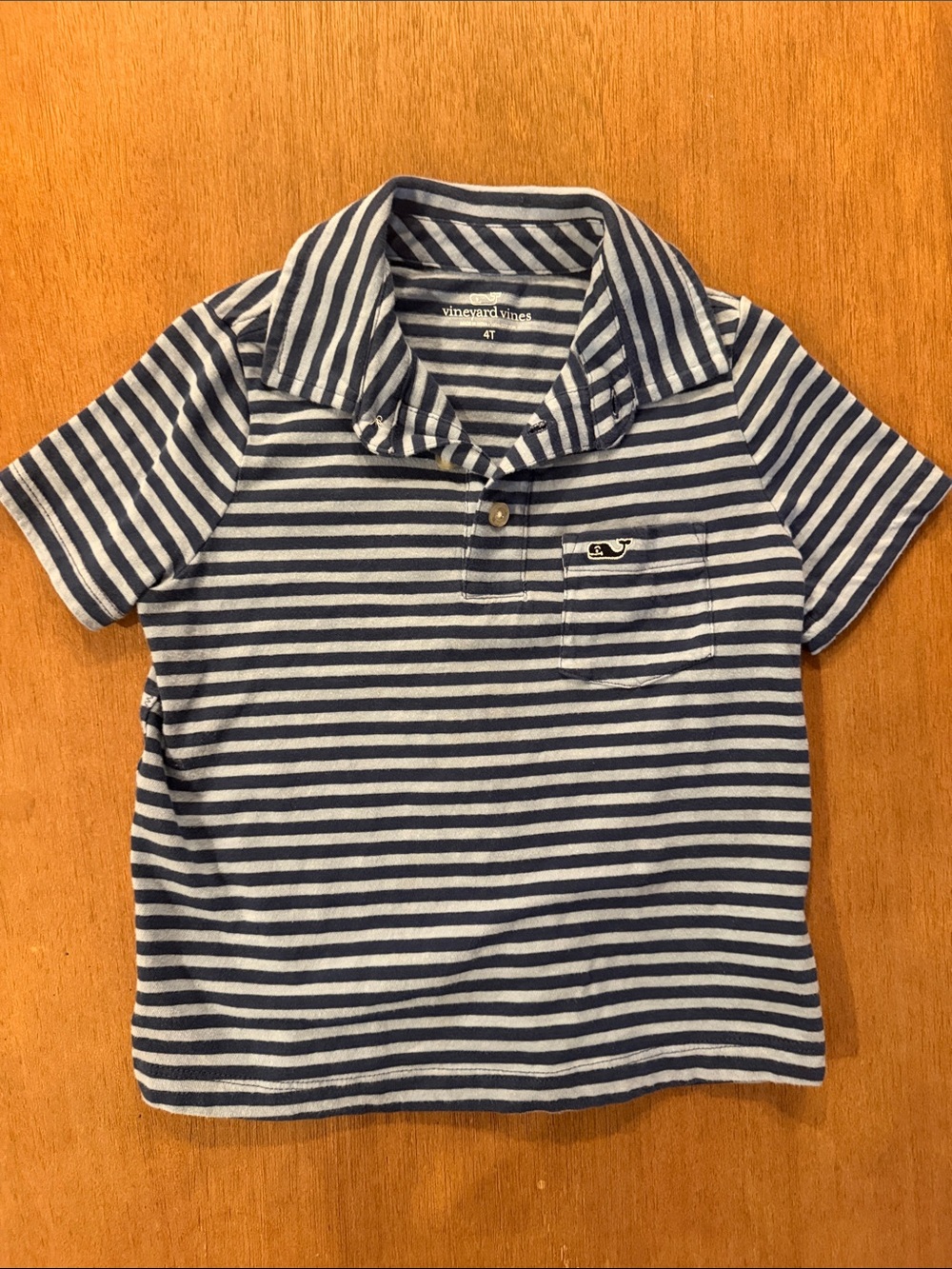 4T Vineyard Vines Blue Striped Polo Shirt for Kids